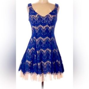 B.Darlin NWT Blue Lace Fit & Flare Dress 11/12